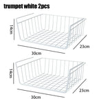 Multi Functional Perforated Kitchen Bathroom Storage Hanging Basket Storage Rack Iron Bottom Hanging Basket Hanging Wire Basket