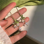 New Design Lily of The Valley Pearl Green Earrings