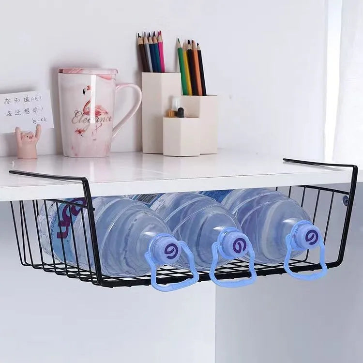 Multi Functional Perforated Kitchen Bathroom Storage Hanging Basket Storage Rack Iron Bottom Hanging Basket Hanging Wire Basket