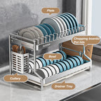 New Dish Drainer Kitchen Storage Organization Stainless Steels Drainer Kitchen Dishes Kitchenware Tableware Drainer Board Rack