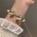 New Design Lily of The Valley Pearl Green Earrings