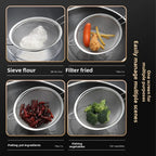 Stainless Steel Sieve Mesh Filter Slotted Spoon Kitchen Essential 3 Pack Fine Food Strainer with Long Handle for Cooking