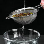 Stainless Steel Sieve Mesh Filter Slotted Spoon Kitchen Essential 3 Pack Fine Food Strainer with Long Handle for Cooking