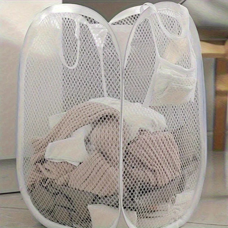 Collapsible Pop-up Mesh Laundry Basket Portable Clothes Hamper for Easy Washing and Storage of Dirty Clothes Socks Toys Sundries