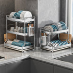 New Dish Drainer Kitchen Storage Organization Stainless Steels Drainer Kitchen Dishes Kitchenware Tableware Drainer Board Rack