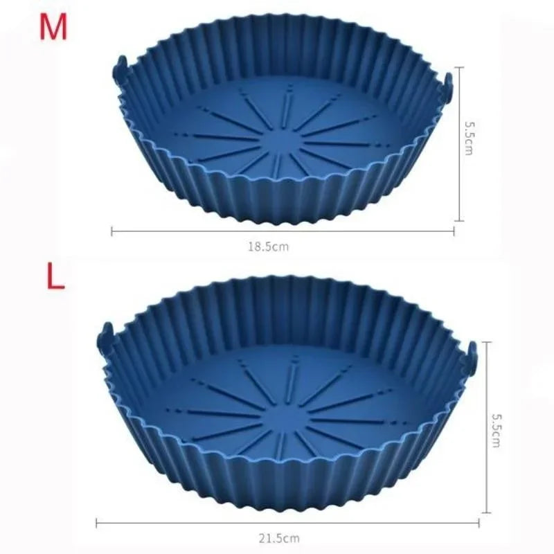 Air Fryer Silicone Liners Pot, Airfryer Basket, Replacement of Flammable Parchment Paper, Reusable Baking Tray Oven Accessories