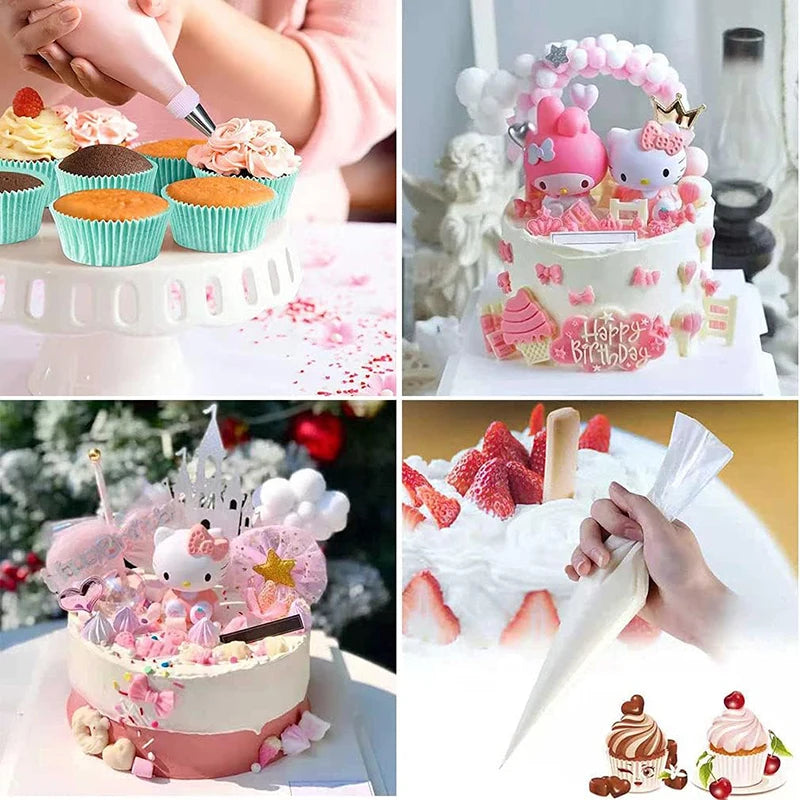 Disposable Cream Pastry Bags Cake Piping Bag Decorating Tool Cupcake Piping Kitchen Baking Accessories 200 /100/50/20Pcs