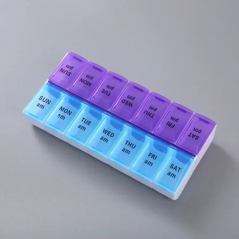 14 Grids 7 Days Weekly Pill Case Medicine Tablet Dispenser Organizer Pill Box Splitters Pill Storage  Storage