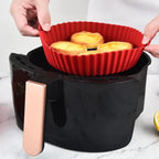 Air Fryer Silicone Liners Pot, Airfryer Basket, Replacement of Flammable Parchment Paper, Reusable Baking Tray Oven Accessories