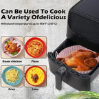 Air Fryer Silicone Liners Pot, Airfryer Basket, Replacement of Flammable Parchment Paper, Reusable Baking Tray Oven Accessories