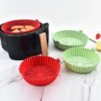 Air Fryer Silicone Liners Pot, Airfryer Basket, Replacement of Flammable Parchment Paper, Reusable Baking Tray Oven Accessories