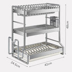 New Dish Drainer Kitchen Storage Organization Stainless Steels Drainer Kitchen Dishes Kitchenware Tableware Drainer Board Rack