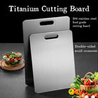Titanium Cutting Boards for Kitchen Stainless Board 304 Steel Thickened Double Sided Food Grade Portable Fruit Meat Chopping
