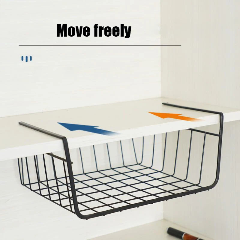 Multi Functional Perforated Kitchen Bathroom Storage Hanging Basket Storage Rack Iron Bottom Hanging Basket Hanging Wire Basket
