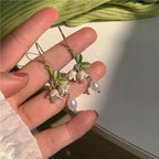 New Design Lily of The Valley Pearl Green Earrings